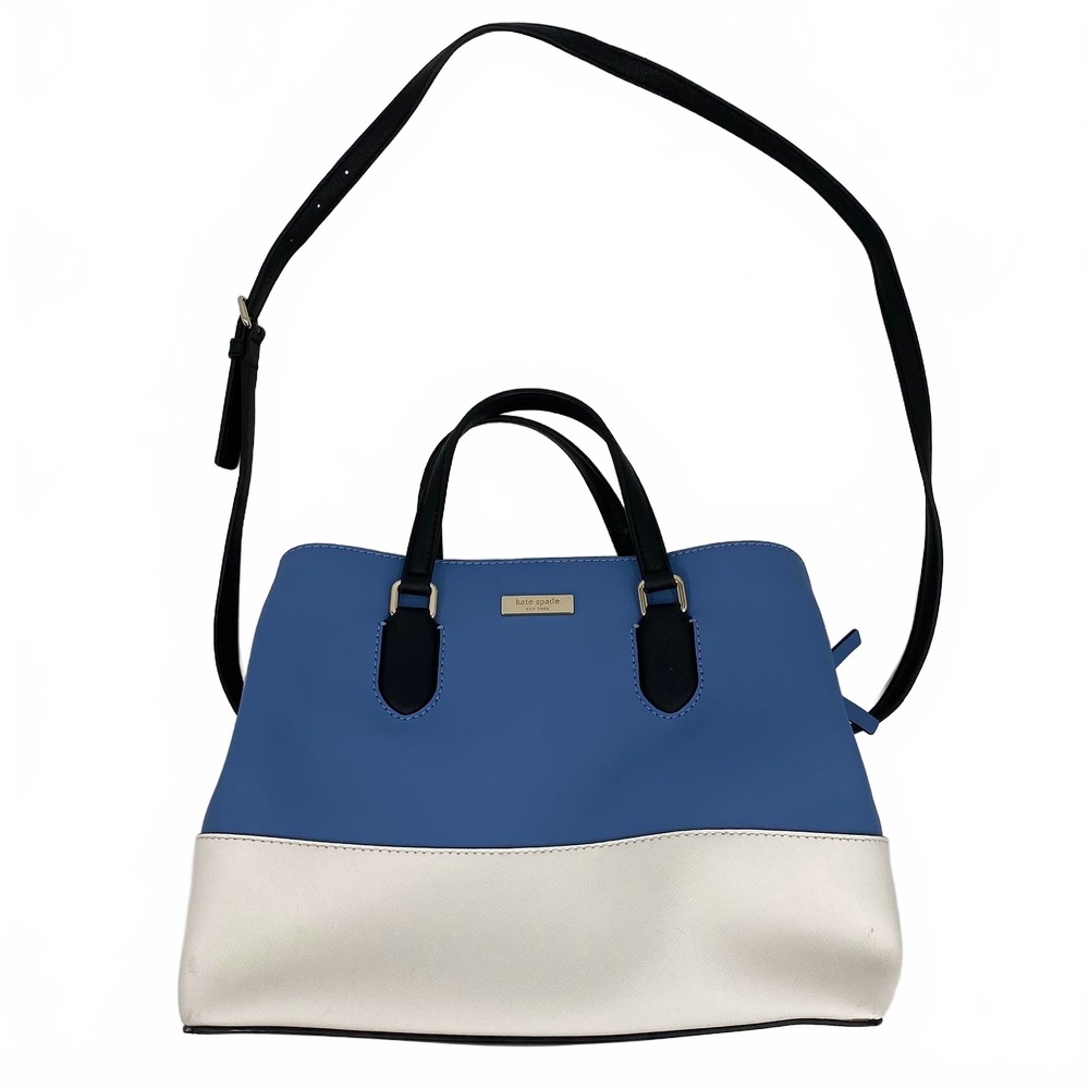 kate spade Blue White Satchel Colorblock Top Handle